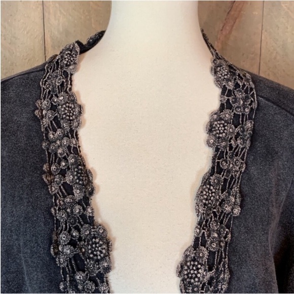 POL gray mineral wash open front kimono / duster Size Small - Picture 5 of 12